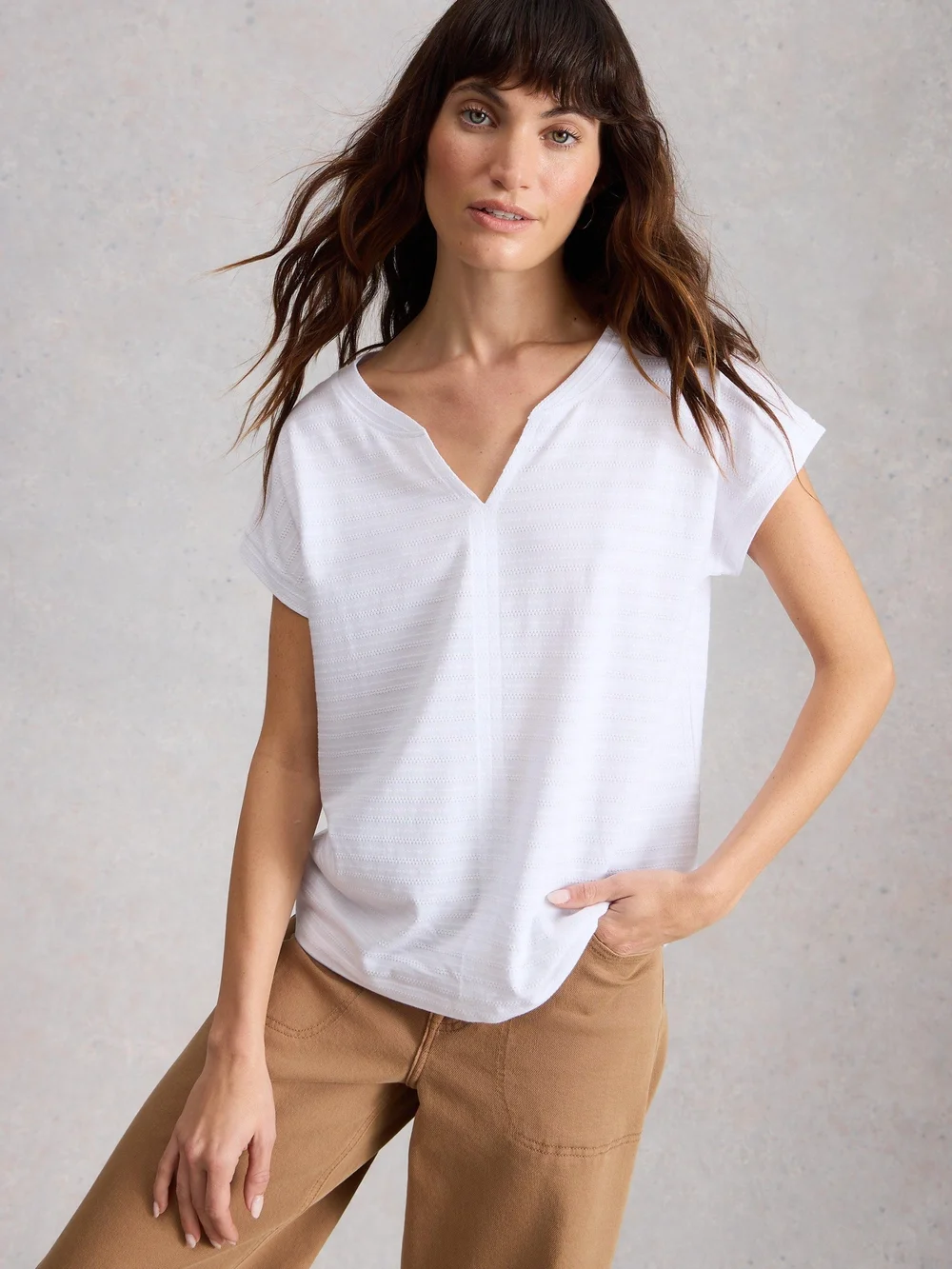 T-shirt texturé Nelly Notch - Bril White - 52 Image 1