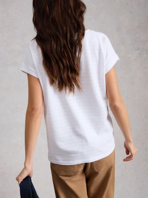 T-shirt texturé Nelly Notch - Bril White - 52 Image 4