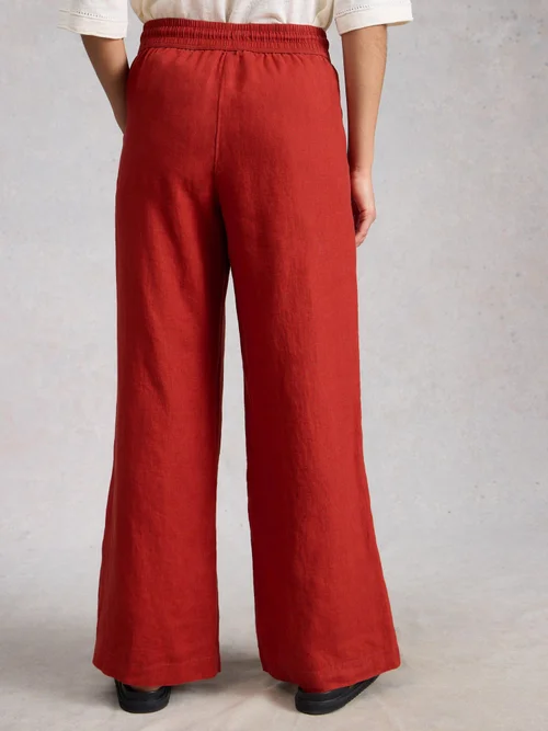 Pantalon large en lin Ally - Mid Red - 52/R Image 4