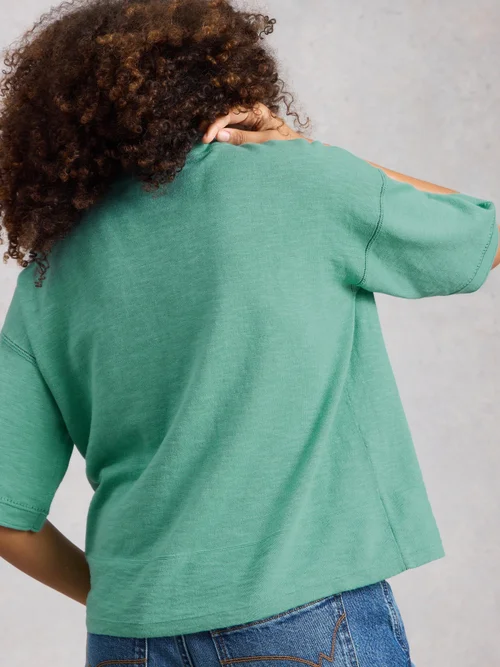 T-SHIRT KATE EN MÉLANGE DE LIN - Mid Teal - 50 Image 4