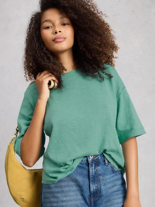 T-SHIRT KATE EN MÉLANGE DE LIN - Mid Teal - 50 Image 3