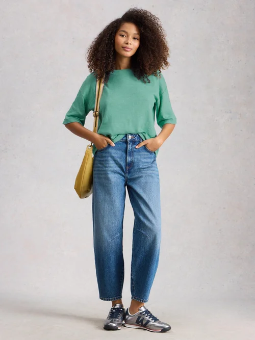 T-SHIRT KATE EN MÉLANGE DE LIN - Mid Teal - 52 Image 2