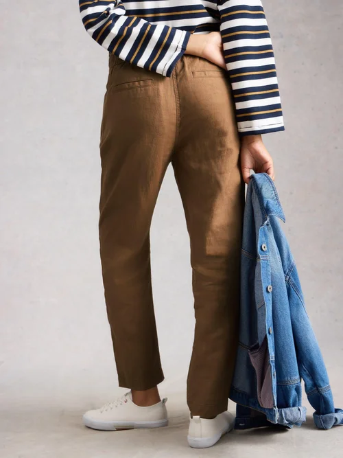 Pantalon En Lin Rowena - Mid Tan - 52/R Image 4