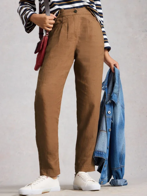 Pantalon En Lin Rowena - Mid Tan - 52/R Image 1