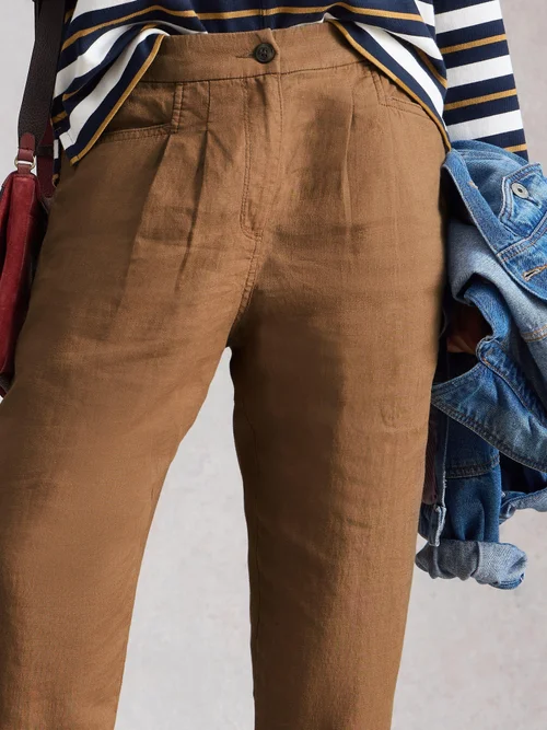Pantalon En Lin Rowena - Mid Tan - 52/R Image 3