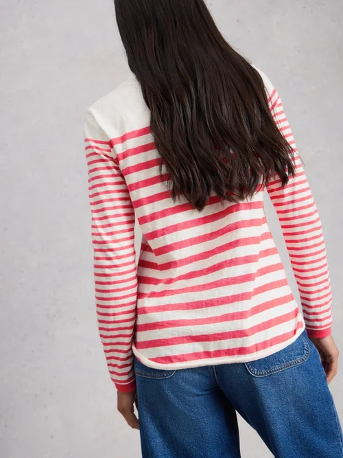 Tee-shirt rayé Clara manches longues - Pink Mlt - 52 Image 4