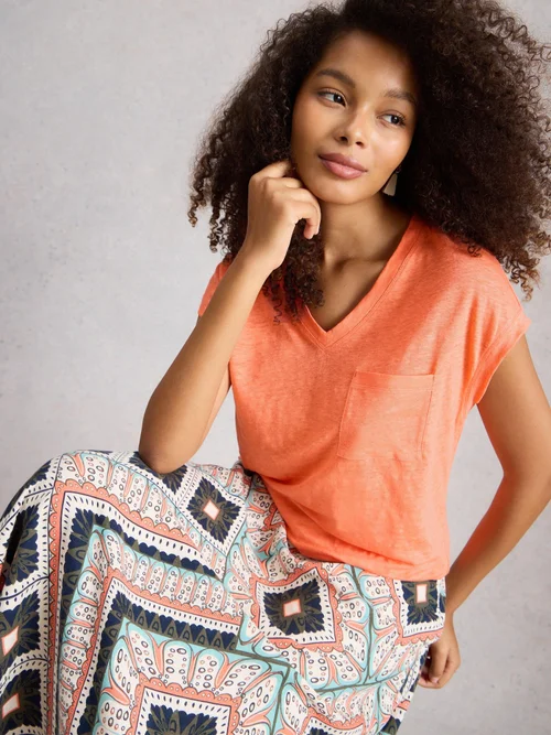 T-shirt en lin IRIS - Mid Coral - 52 Image 1