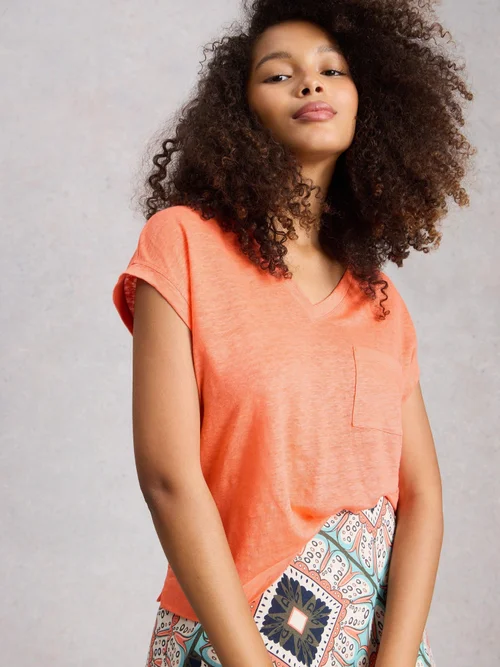 T-shirt en lin IRIS - Mid Coral - 52 Image 3