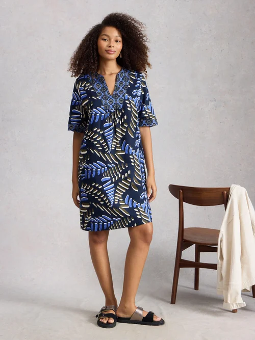 Robe en lin cendré - Navy Pr - 52/R Image 2