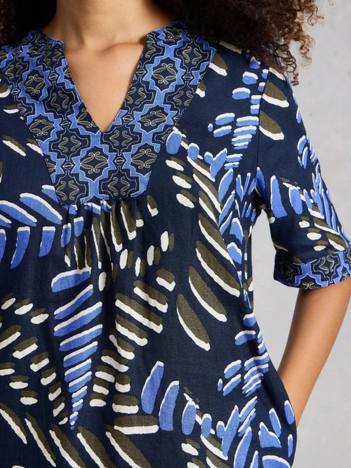 Robe en lin cendré - Navy Pr - 52/R Image 3
