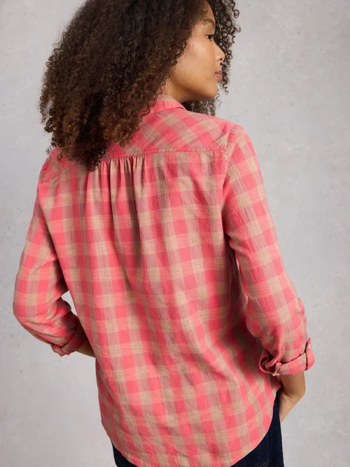 Chemise à carreaux bio Sophie - Pink Mlt - 52 Image 4