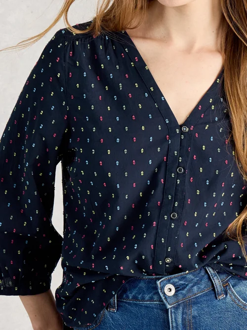 Haut en coton biologique Ruby - Navy Multi - 52 Image 3