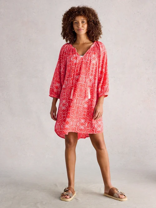 Lottie Beach Cover Up - Coral Pr - XXL Image 2