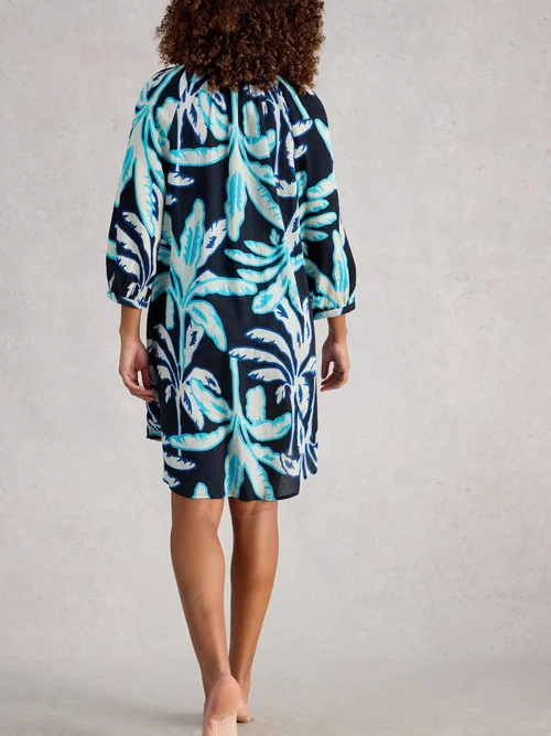 Lottie Beach Cover Up - Navy Pr - XXL Image 4