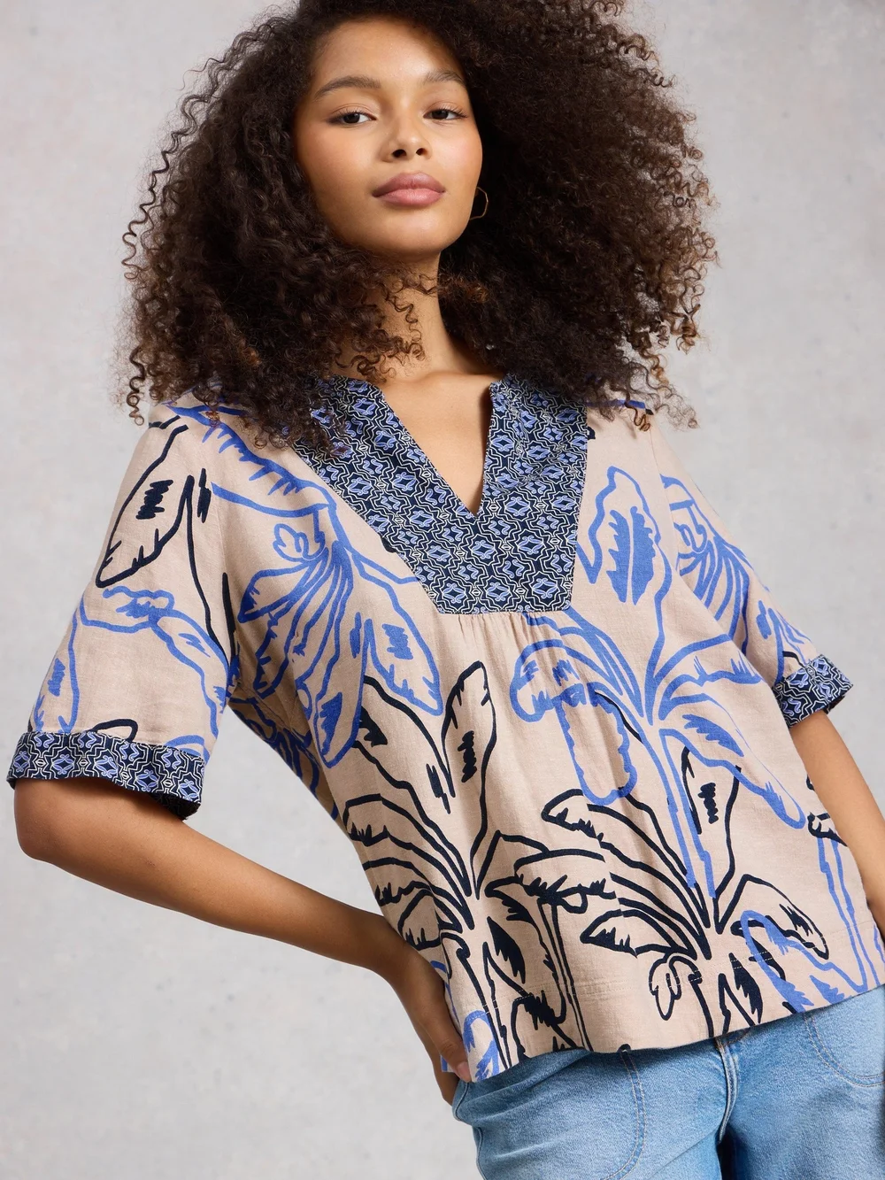 Haut en lin mélangé cendré - Nat Mlt - 52 Image 1