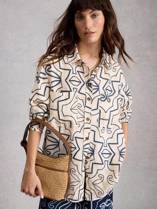 Chemise en lin Lydia - Ivory Pr - 46 Image 3