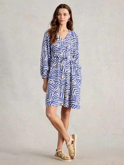 Robe Petra en lin mélangé - Blue Mlt - 52/R Image 2