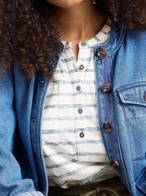 CHEMISE À RAYURES BETH À MANCHES 3/4 - Navy Multi - 52 Image 3