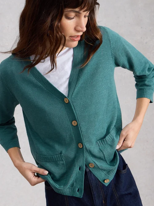 Cardigan Nova en mélange de lin - Dk Teal - 52 Image 1