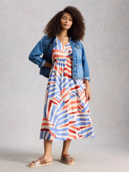 Robe midi Lucy en lin mélangé - Ivory Mlt - 52/R Image 2