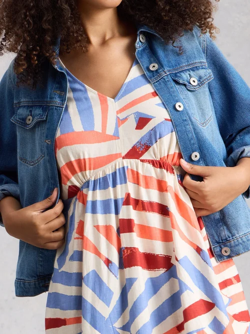 Robe midi Lucy en lin mélangé - Ivory Mlt - 52/R Image 3