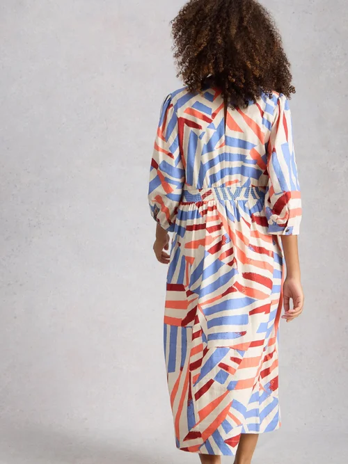 Robe midi Lucy en lin mélangé - Ivory Mlt - 52/R Image 4