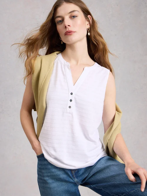Veste texturée Nora à encolure crantée - Bril White - 52 Image 1