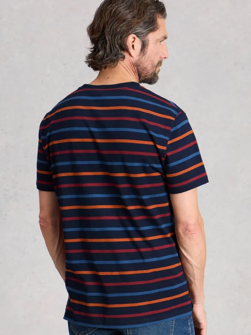 Tee-shirt rayé Abersoch - Navy Multi - XXXL Image 4
