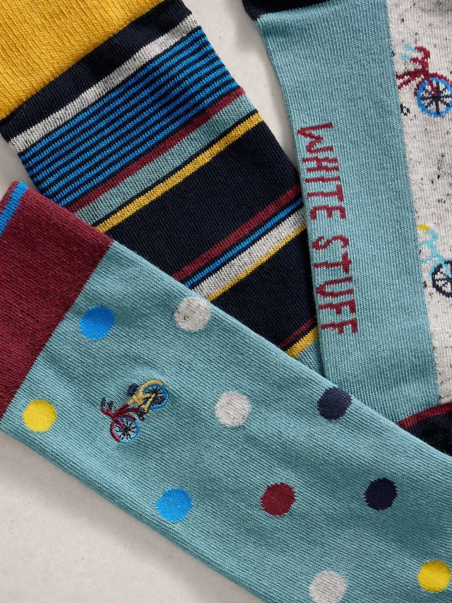 Lot de 3 paires de chaussettes de vélo à pois