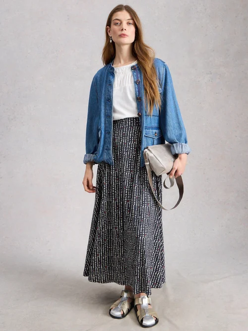 Jupe longue en jersey Jada - Navy Multi - 52/R Image 2