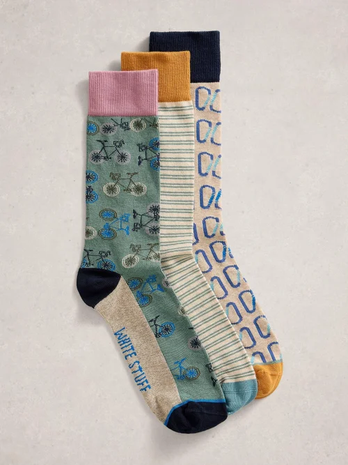 Lot de 3 paires de chaussettes de vélo - Nat Mlt - 44-46 Image 1