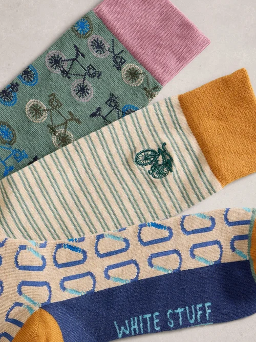 Lot de 3 paires de chaussettes de vélo - Nat Mlt - 44-46 Image 2