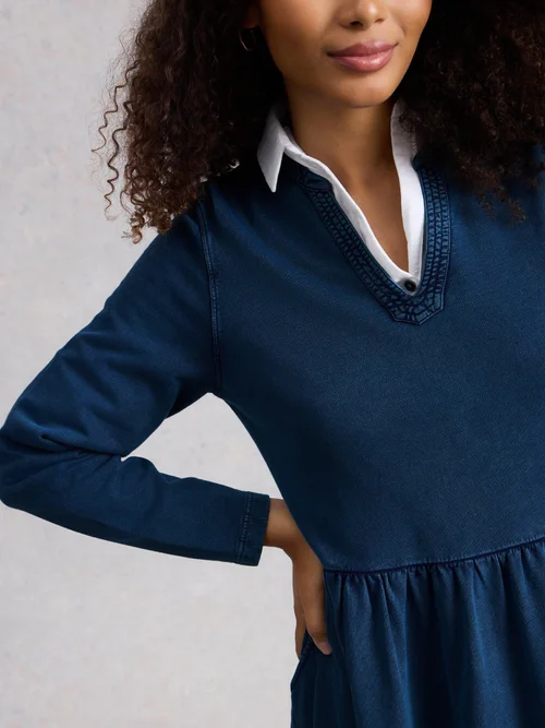 Robe mi-longue en jersey Ray - Mid Denim - 52/R Image 3