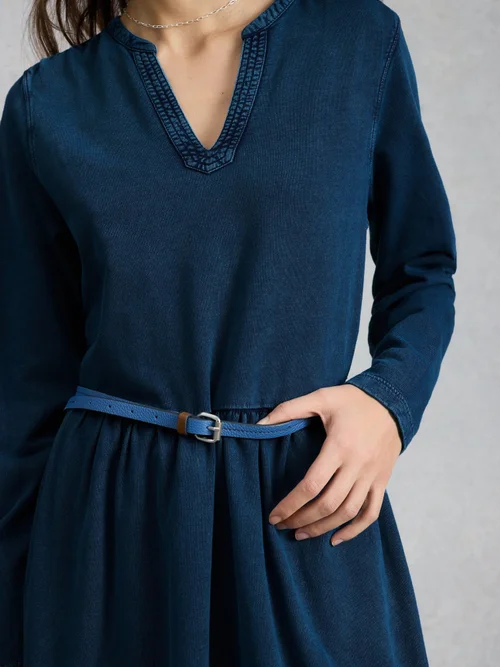 Robe mi-longue en jersey Ray - Mid Denim - 52/R Image 3