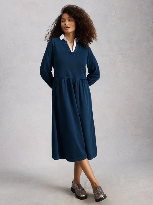Robe mi-longue en jersey Ray - Mid Denim - 52/R Image 2
