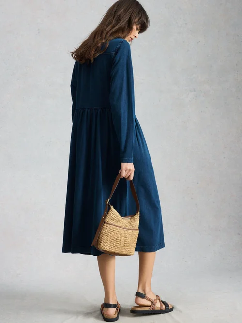 Robe mi-longue en jersey Ray - Mid Denim - 52/R Image 4