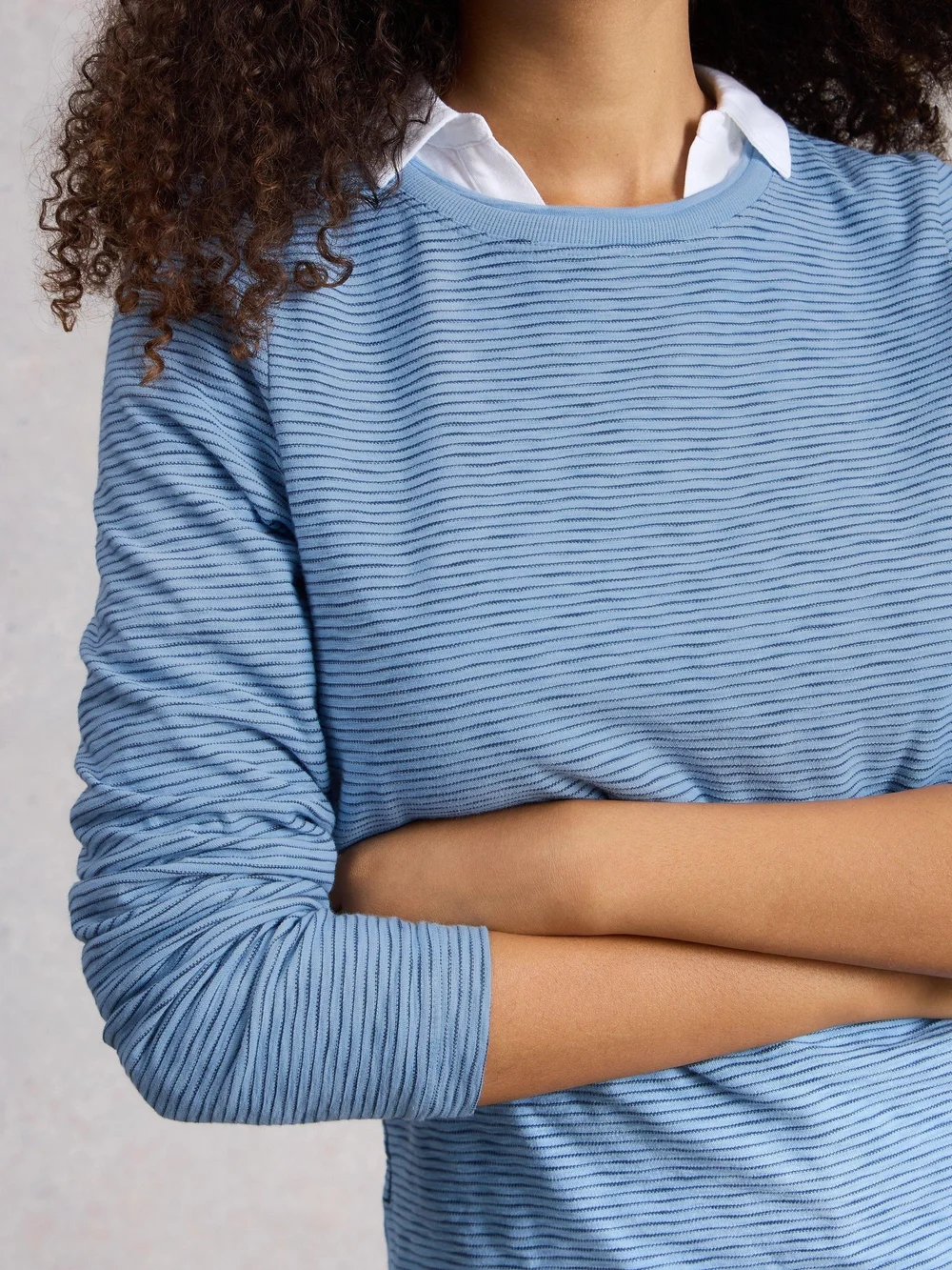 T-shirt à manches longues CLARA TEXTURE - Mid Blue - 48 Image 1