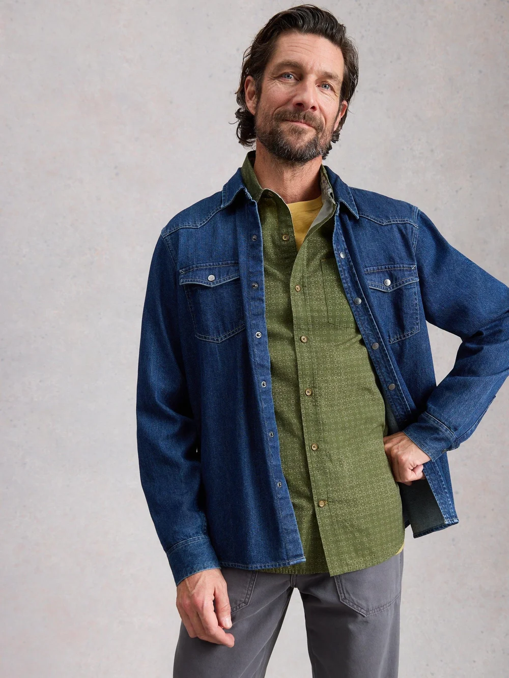 Chemise À Imprimé Géométrique Finsbury - Green Pr - XXXL/R Image 1