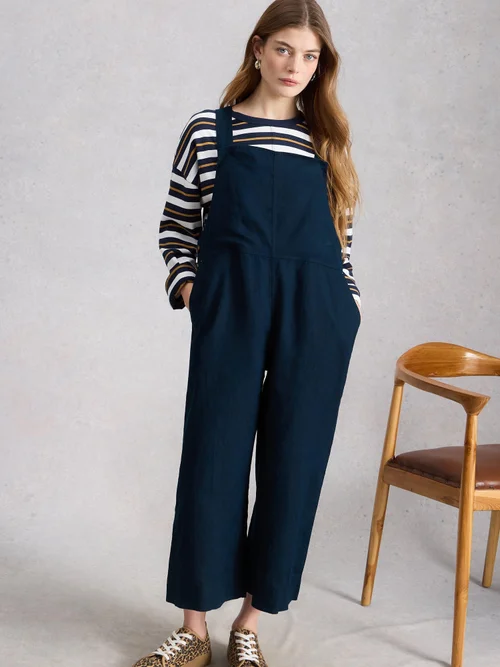 Salopette en lin Vivian - Dark Navy - 52/R Image 1