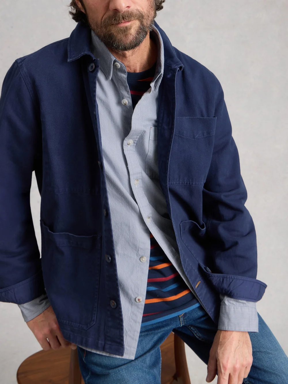 Chemise rayée Sefton - Lgt Blue - XXXL Image 1