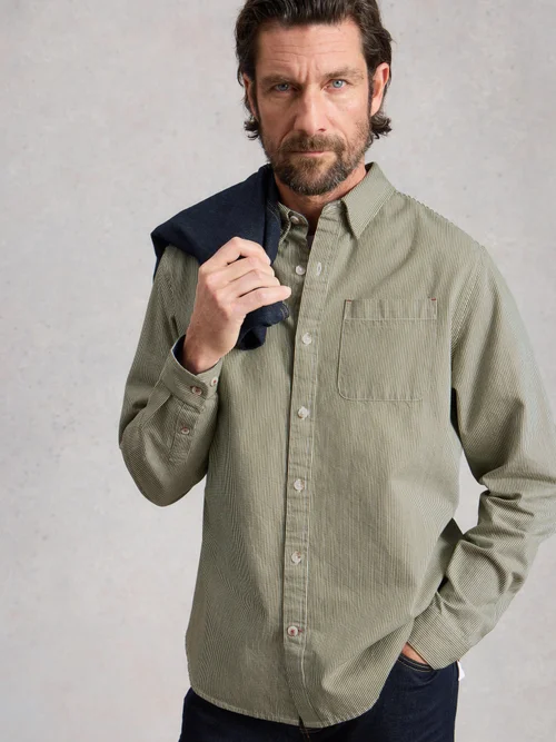 Chemise à rayures Sefton - Lgt Green - XXL Image 1