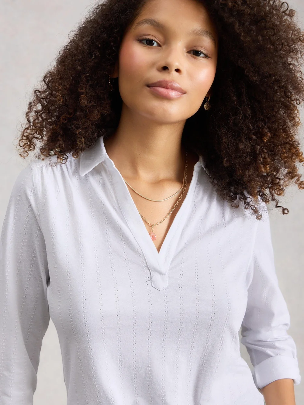 Chemise Allie en Jersey Texturé - Bril White - 52 Image 1