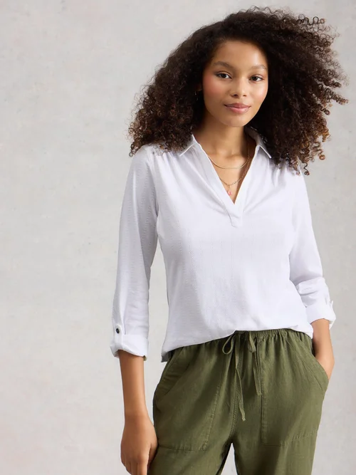 Chemise Allie en Jersey Texturé - Bril White - 52 Image 3