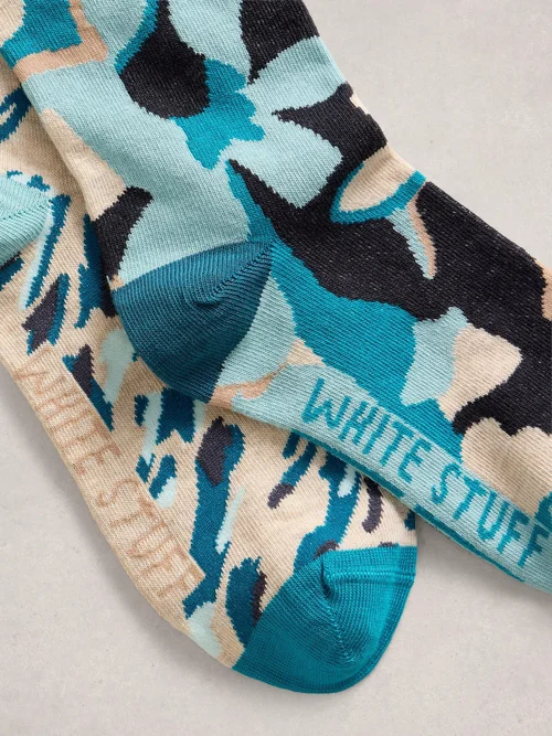 Lot de 2 paires de chaussettes abstraites courtes - Teal Mlt - 39-41 Image 2