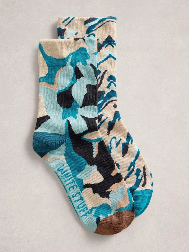 Lot de 2 paires de chaussettes abstraites courtes