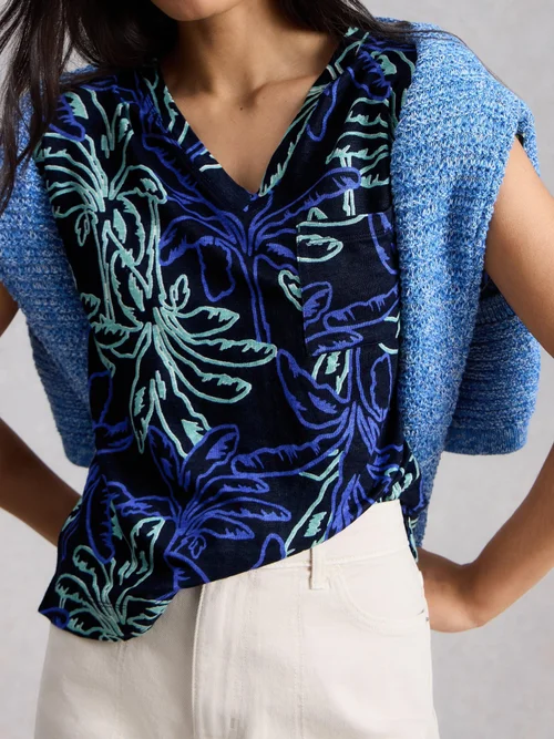 T-shirt en lin IRIS - Navy Pr - 52 Image 3