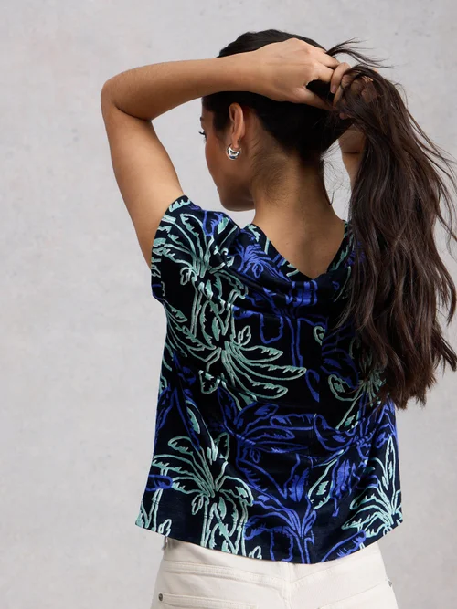 T-shirt en lin IRIS - Navy Pr - 52 Image 4