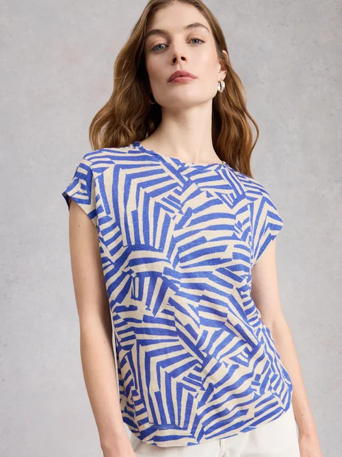 T-shirt en lin Rowan - Blue Pr - 52 Image 3