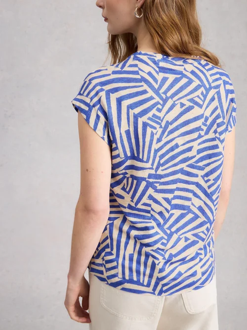 T-shirt en lin Rowan - Blue Pr - 52 Image 4