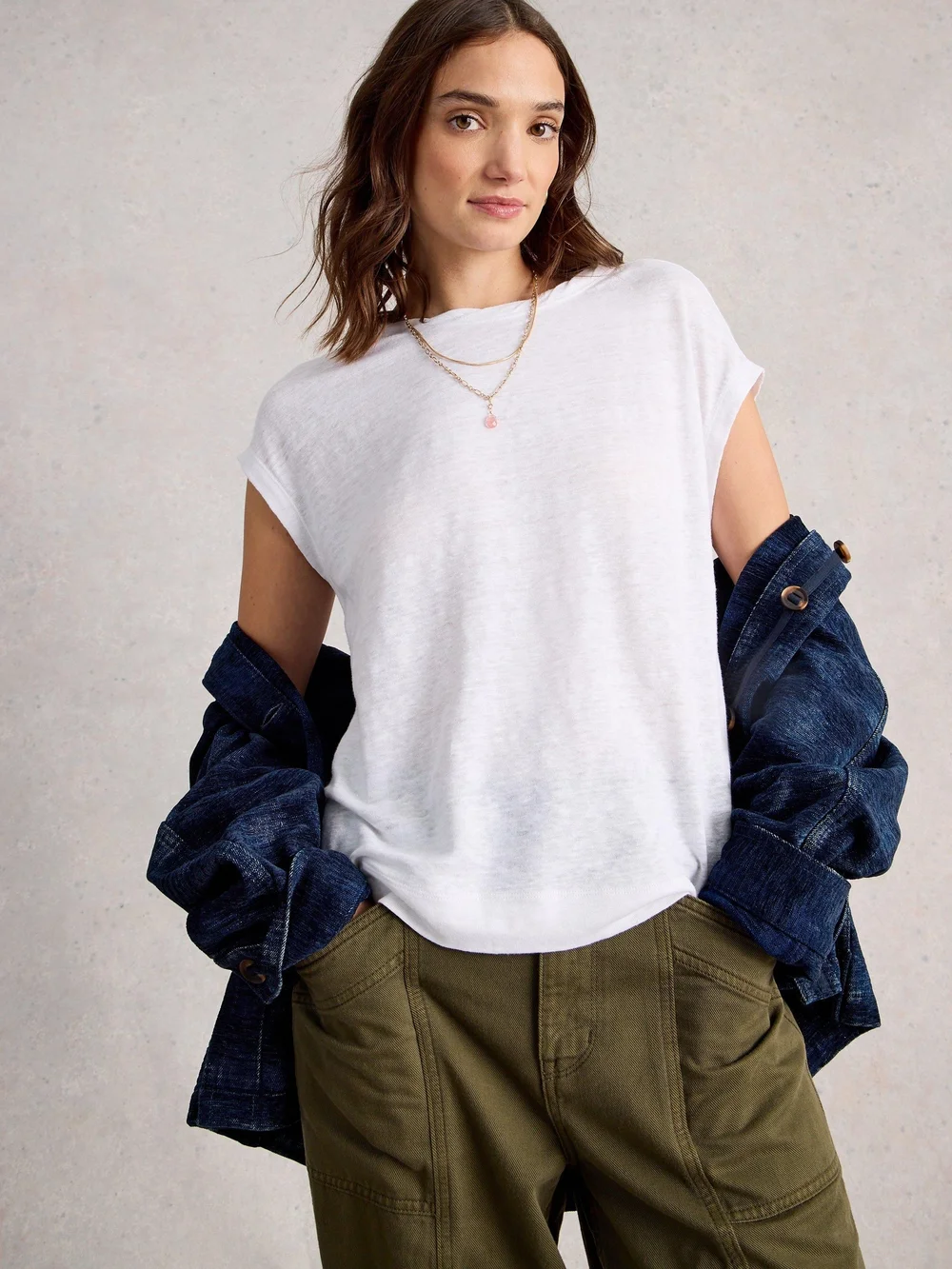 T-shirt en lin Rowan - Bril White - 52 Image 1
